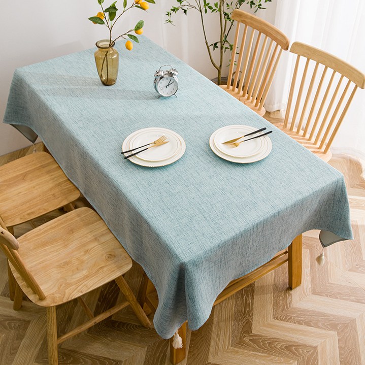 생활업글연구소 북유럽 감성 식탁보, 150 x 90 cm, 블루