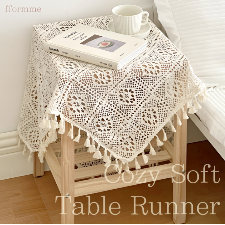 손뜨개 테이블매트 레이스 캠핑 미니 테이블보 식탁보 크로쉐 3종 뜨게질 식탁포