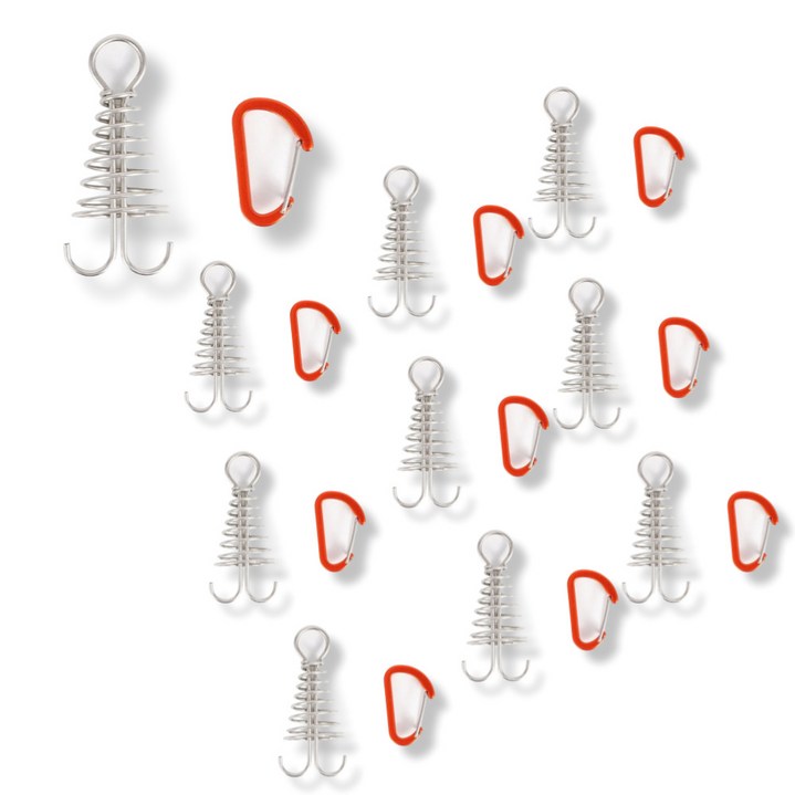 살림살림 캠핑 텐트고정용 오징어 데크팩 + 카라비너 10개입, 1세트