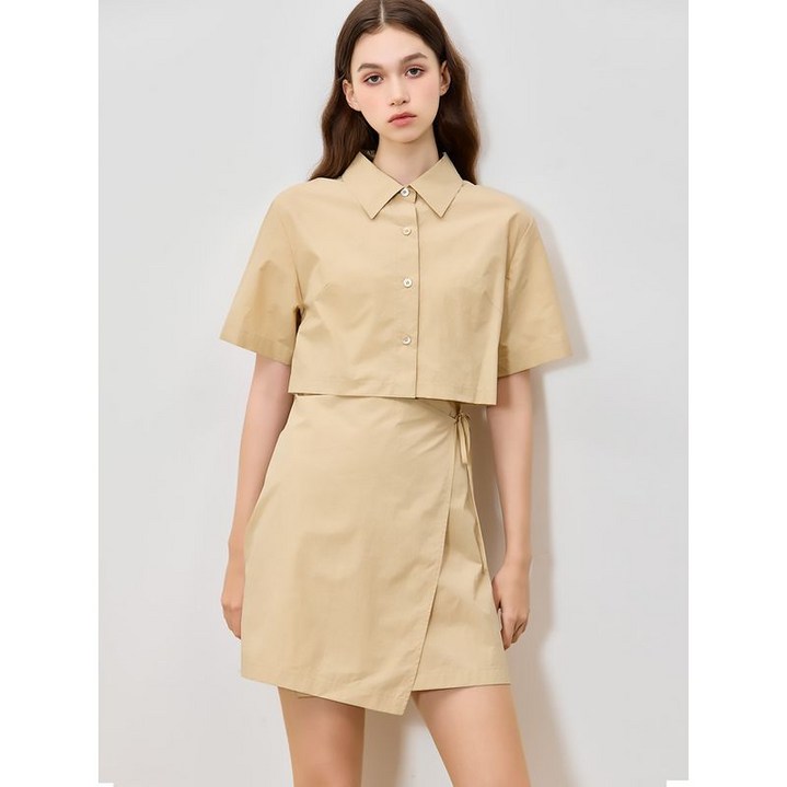 리스트 소피아 나일론코튼 랩 미니 원피스  택가격  228000원