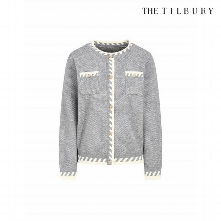 더틸버리 배색 버튼 장식 풀오버 니트 TR2M1PO59W 979061