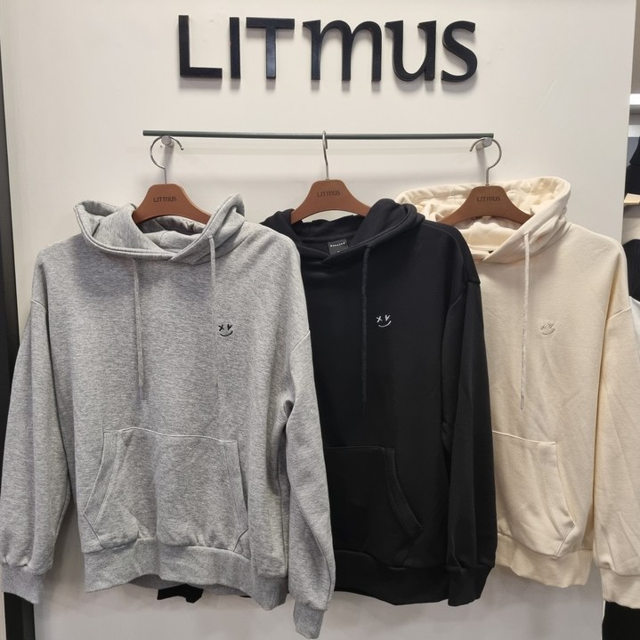 리트머스 남녀공용 어노이드 자수 후드 맨투맨 LO6TU142