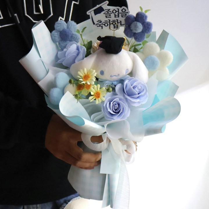 블루밍가든 학사모 인형꽃다발, 1개, 시나모롤