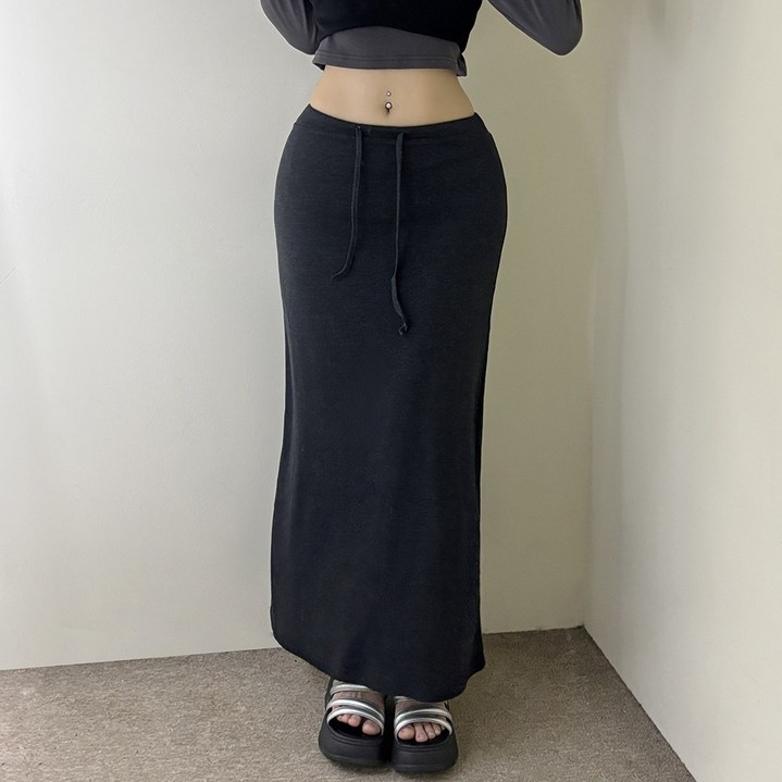 VANANA2 국내제작 플레어 밴딩 롱스커트