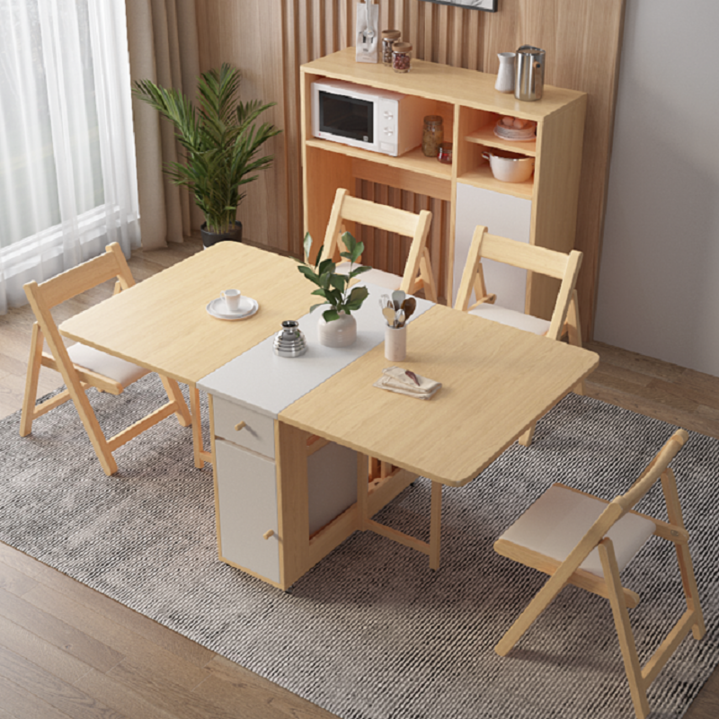 트랑떼 공간활욜 이동식 확장형 접이식 식탁 테이블 식탁 1.2M 의자별도