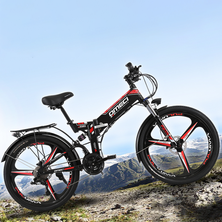자전거 OMECI 접이식 전기산악 자전거 24/26 인치 리튬배터리 오프로드 MTB 남녀 전동