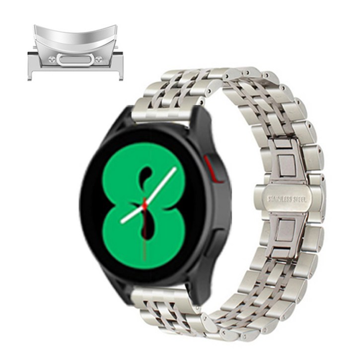 갤럭시 워치6 5 4  40MM 42 43 45 46 47MM 골프에디션 날개형 원터치 고급 투톤 메탈 시계줄 밴드 스트랩 줄질 호환