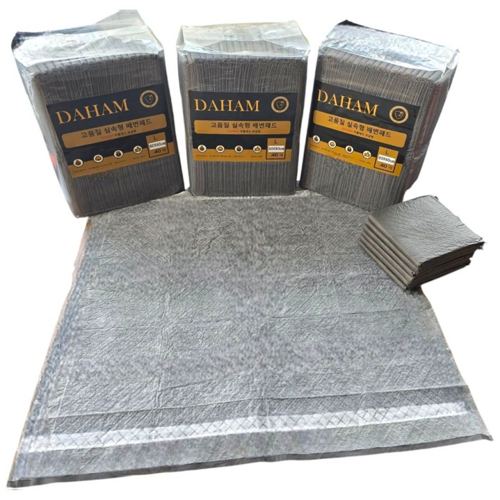 다함 강아지 배변패드 숯 패드 유도제성분 L사이즈 대형 40개입, 2개, 40개입