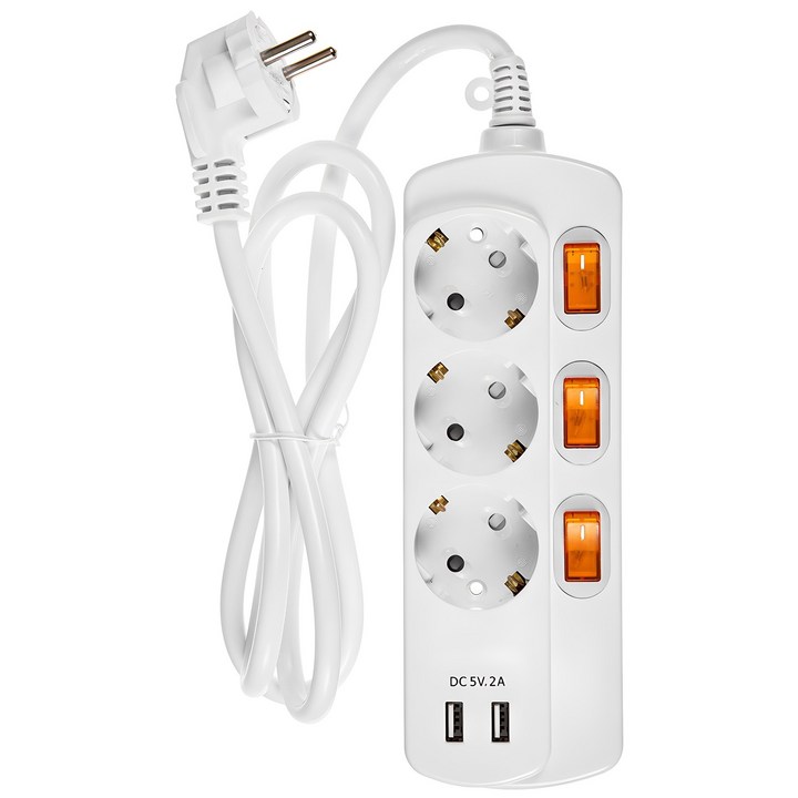 홈플래닛 멀티탭 3구  USB 2포트