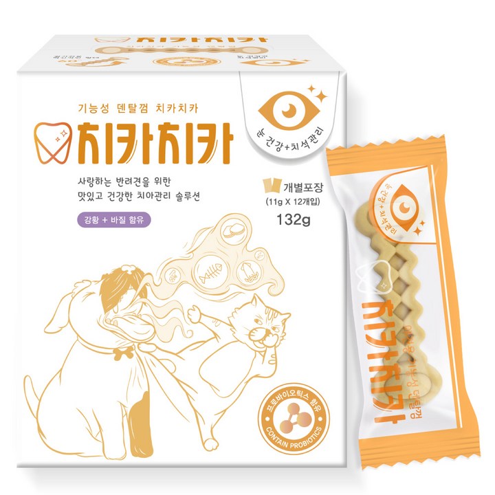 굿데이 치카치카 강아지 덴탈껌 132g, 눈 건강, 132g, 1개