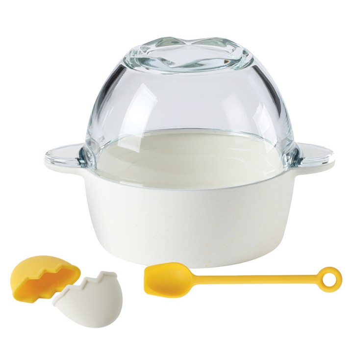 네오플램 IH 인덕션 에그밤 폭탄 계란찜 냄비  실리콘 그립  실리콘 스푼 세트, 1세트, 19.2cm