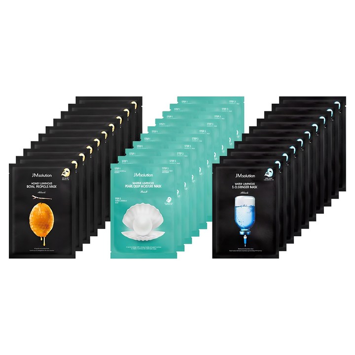 제이엠솔루션 마스크팩 꿀광 10p 링거 물광 10p 청광 10p 세트, 1세트 제이엠솔루션 마스크팩 꿀광 10p 링거 물광 10p 청광 10p 세트, 1세트