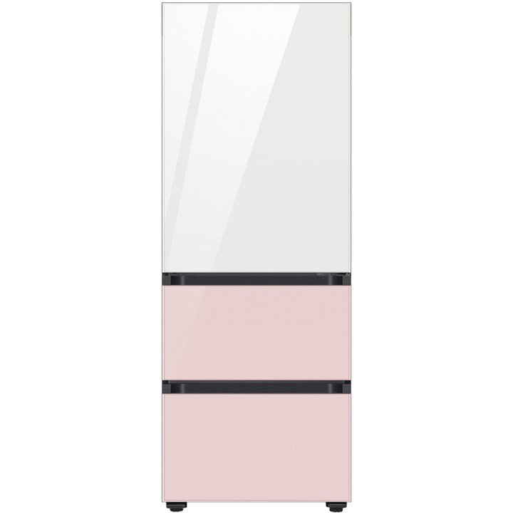 비스포크 삼성전자 비스포크 김치플러스 3도어 키친핏 313L 방문설치, 글램 화이트 + 글램 핑크, RQ33A74C255