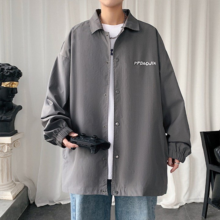 남성용 편한 스타일 단추형 캐주얼 얇은 자켓