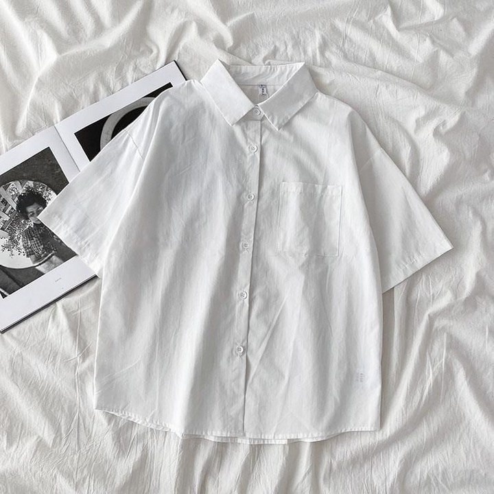바디보 여성용 루즈핏 베이직 반팔 셔츠