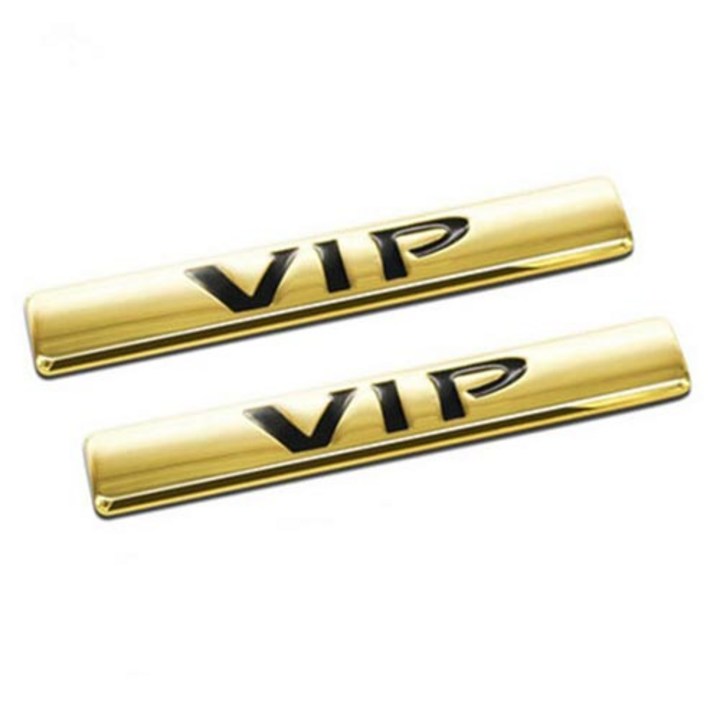 개굿카 VIP 휀다 포인트 명판타입 가로형 차량용 엠블럼 2p, 전차종, 골드