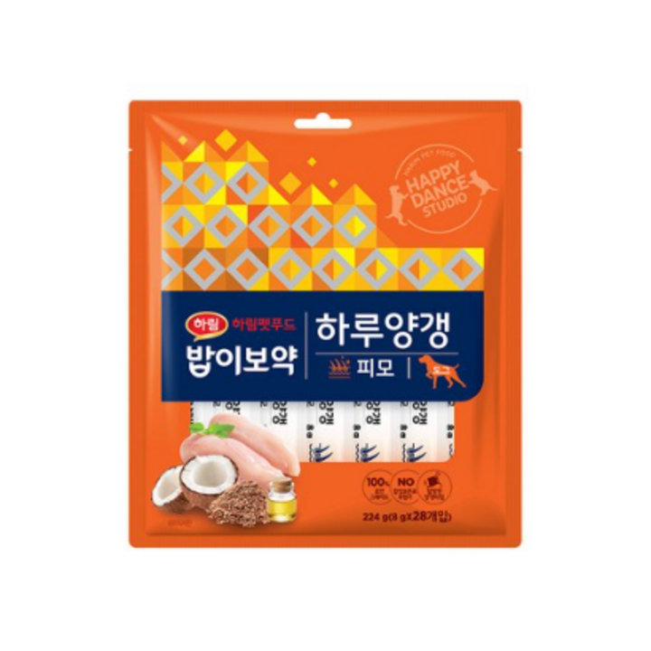밥이보약 도그 하루양갱 간식 피모 28p, 피모, 224g, 4개