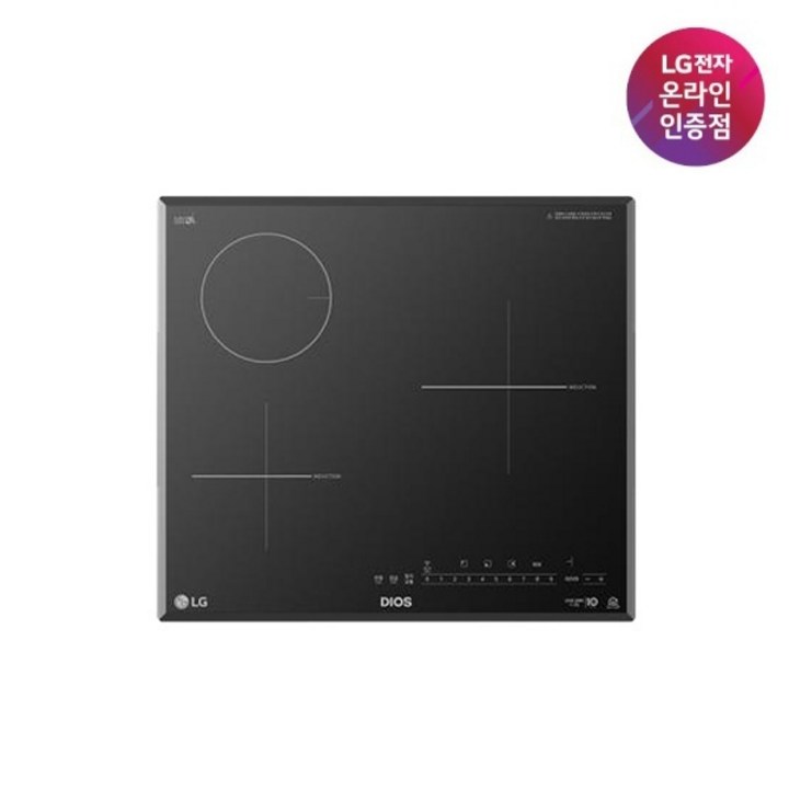 (LG전자) DIOS(디오스) 하이브리드 인덕션 2구 라디언트 1구 빌트인 (블랙/BEY3GSU1E)