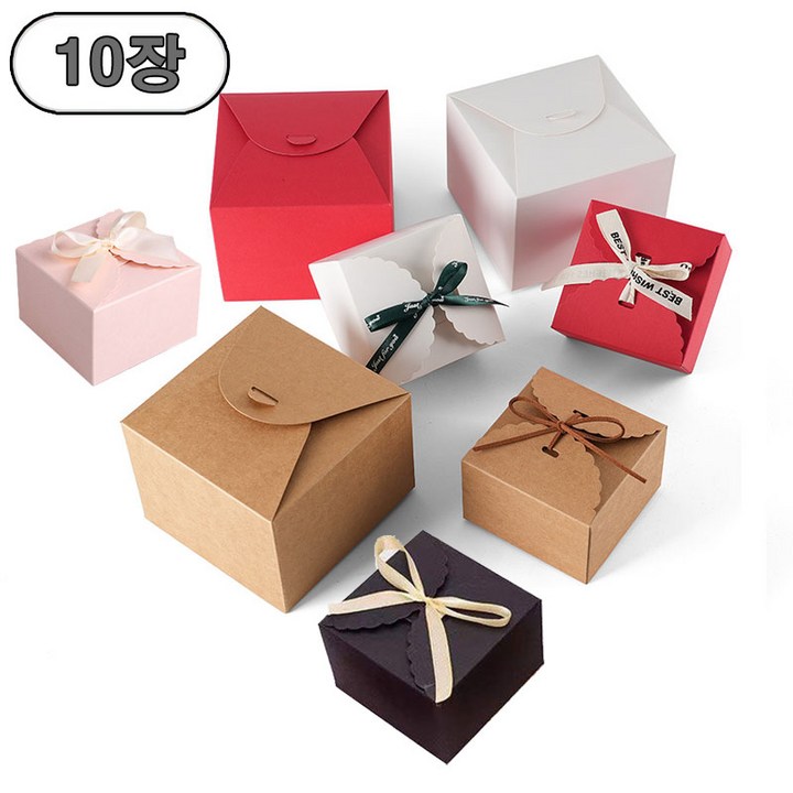 작은 케익 생일 종이 두꺼운 선물 상자, 10장, 크라프트지-소