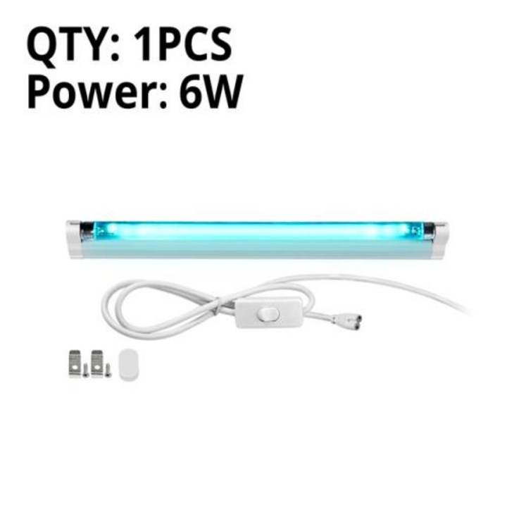 UV-C 자외선 석영 램프 튜브, UVC T5 조명 살균기, 살균 살균 긴 전구, 110V, 220V, 6W, 8W