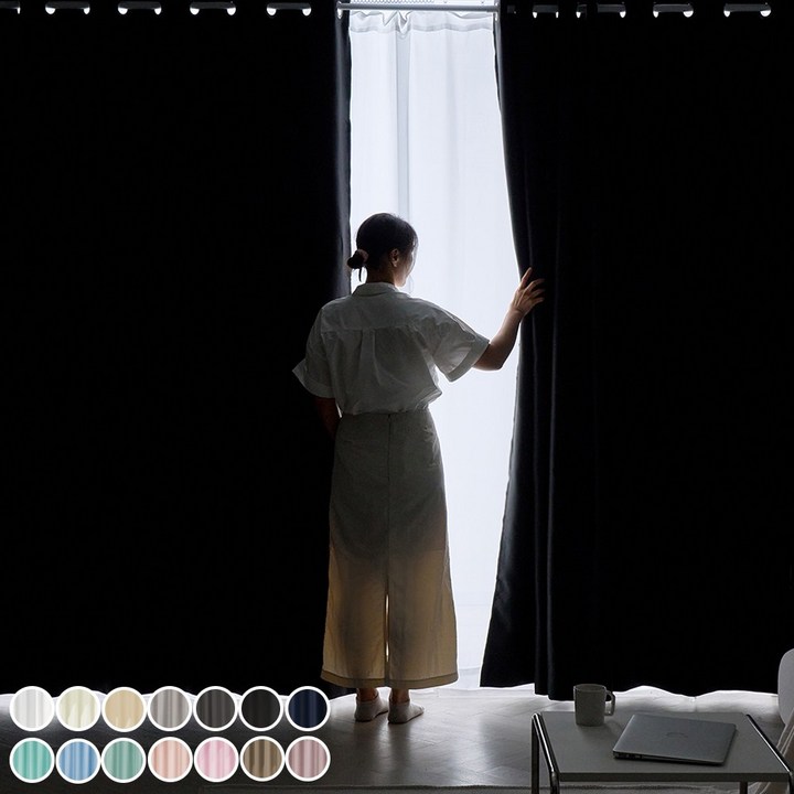 데시뉴 뉴노멀 고밀도 빛차단 암막커튼 2장세트 아일렛형