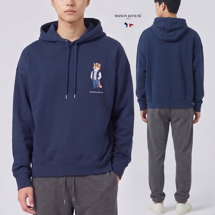 메종키츠네 DRESSED FOX 오버사이즈 코튼 후디 PM00707KM0340-0329