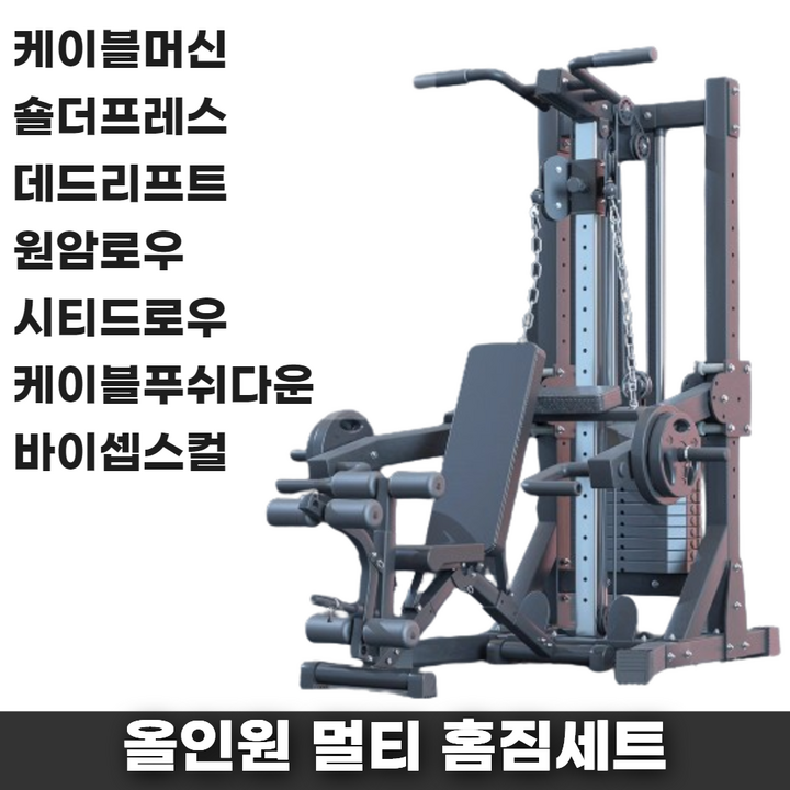 PAKAL 가정용 홈짐 세트 실내 멀티짐 랫풀다운 케이블 머신 홈트 전신 턱걸이 운동 기구 어시스트 풀업