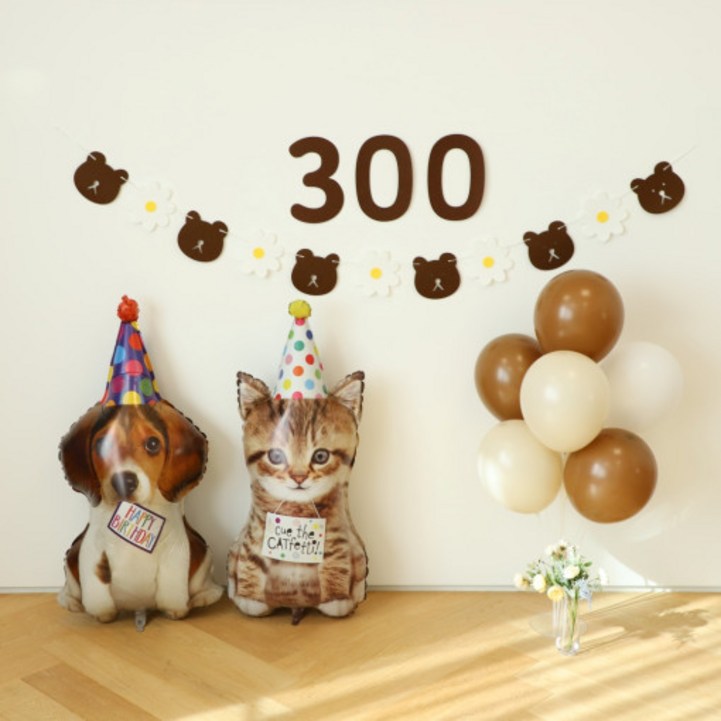 강아지 고양이 생일 파티 풍선 세트 백일 두돌 천일 파티