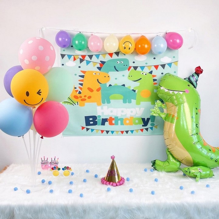 민즈셀렉트 생일 파티 현수막패키지(5가지) 곰돌이 공룡 생일풍선 세트 패브릭 해피벌스데이 이벤트 - 쇼핑앤샵