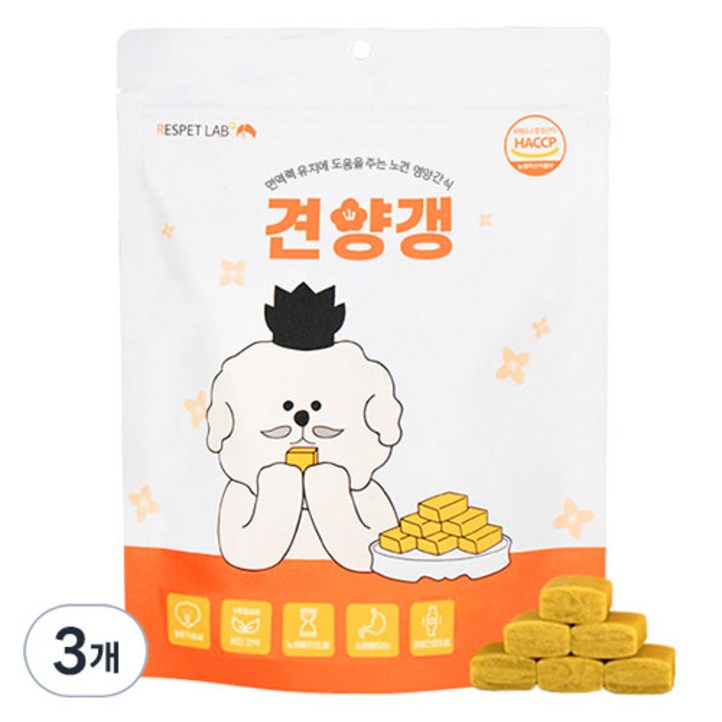 리스펫랩 견양갱 노령견 간식, 210g, 3개, 면역력 유지