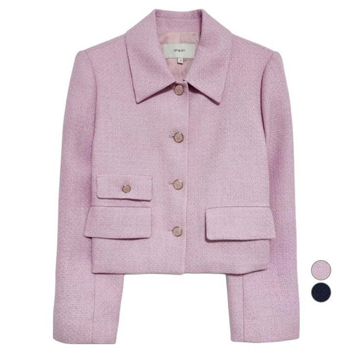 온앤온 여성용 언발포켓 펄 자켓