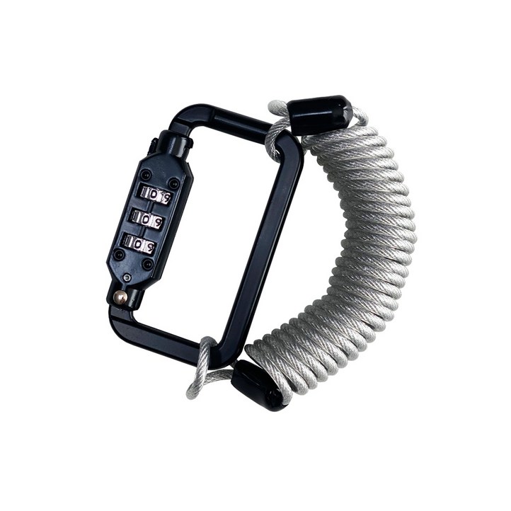 트래블큐브 도난방지 안전카라비너  코일케이블 1.5m