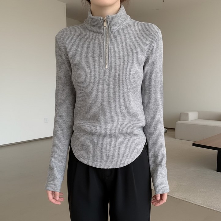 언헤브 여성용 루즈핏 반집업 티셔츠