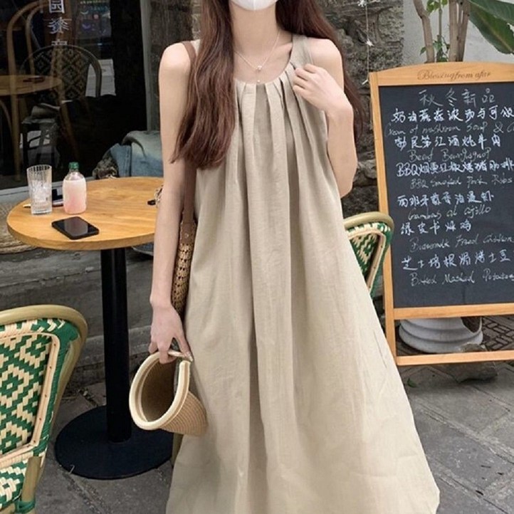하라크 여자 여름용 민소매 A라인 나시 롱 원피스 하라크 여자 여름용 민소매 A라인 나시 롱 원피스