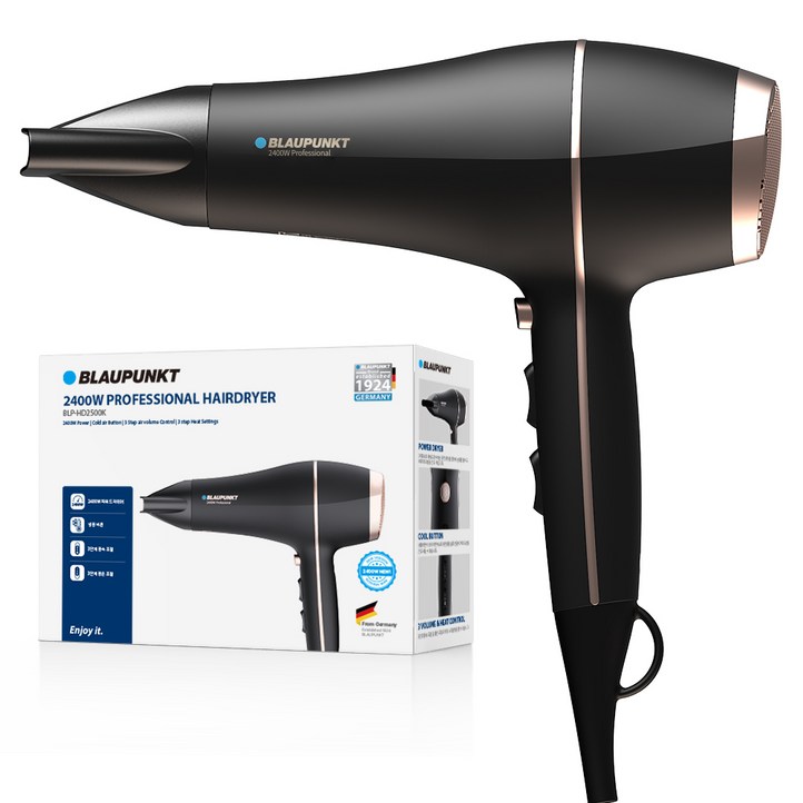 블라우풍트 초고출력 헤어 드라이어 BLPHD2500K 2400W, 블랙 블라우풍트 초고출력 헤어 드라이어 BLPHD2500K 2400W, 블랙