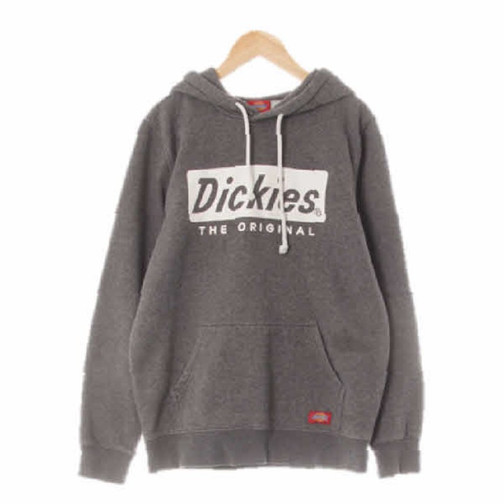 6435 디키즈 다크멜란지그레이 프린팅 면혼방 포켓기모빅로고후드티 SM