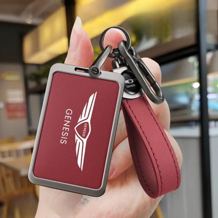 제니로이드 제네시스 호환 GV80,G80,GV70, G70 고급형 키 케이스, 카드키 홀더 레드
