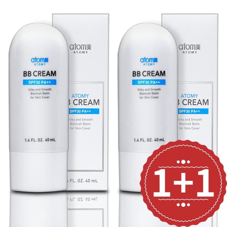 한국콜마 애터미 미백 자외선 차단 비비크림 40mL 2개 PA 등산 야외활동