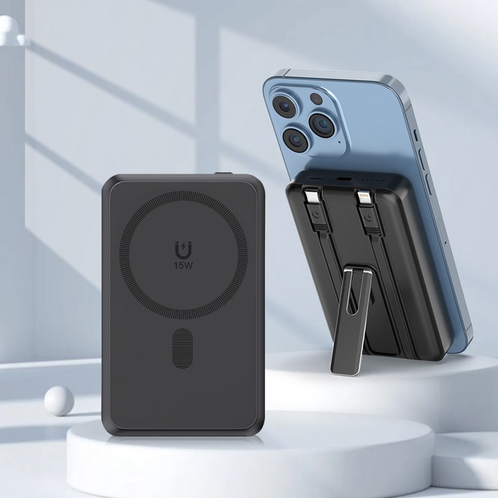 VergHatia 대용량 맥세이프 보조배터리 20000mAh 고속충전 15W 자기흡입 무선 급속충전