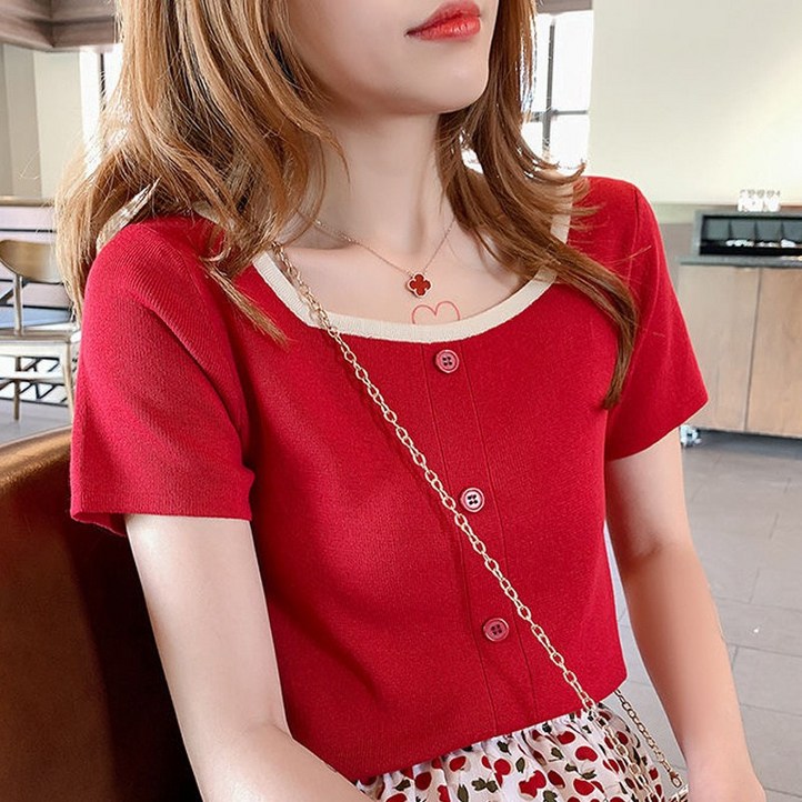 해피유통 여성 디자인 반팔 니트 레깅스jhy