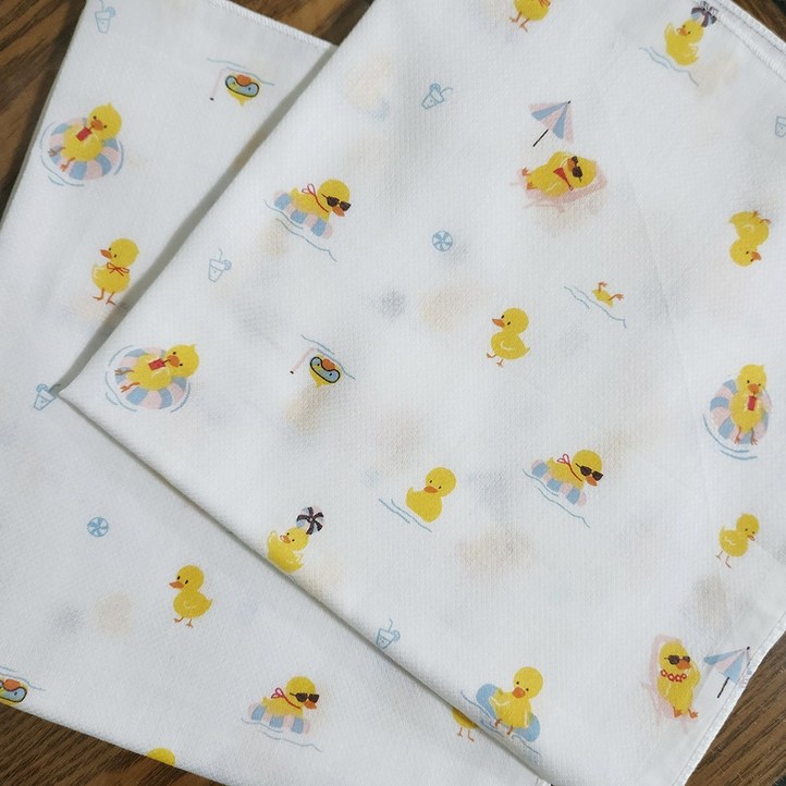 국산 순면 무형광 빅사이즈 45x45cm 가제 엠보면 나염 손수건 10장