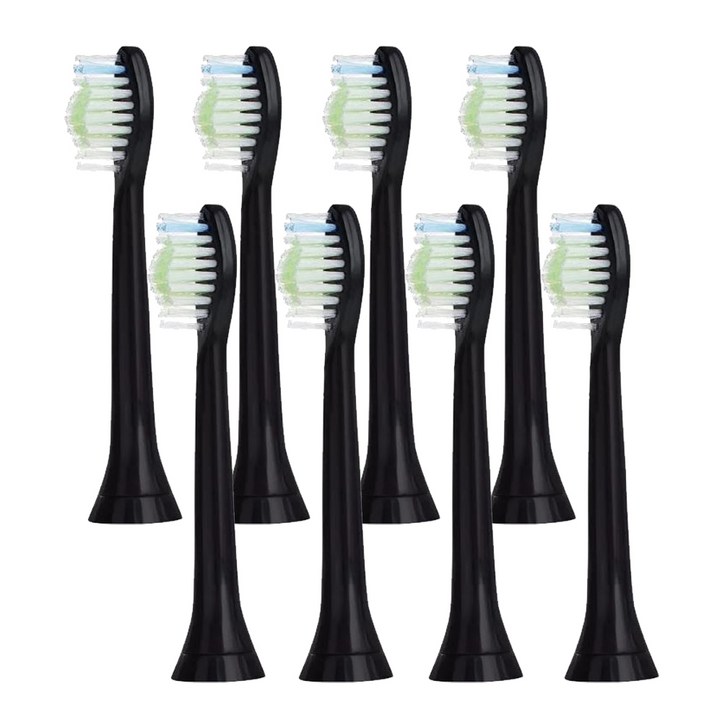 필립스 전용 전동칫솔 호환 리필모 HX6160 HX6902 HX6910 호환 칫솔모 블랙, 8개입, 필립스 블랙