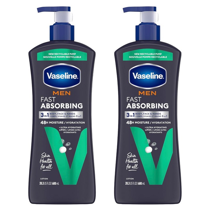 바세린 맨 24아워 모이스처 바디  페이스 로션 패스트 앱소빙