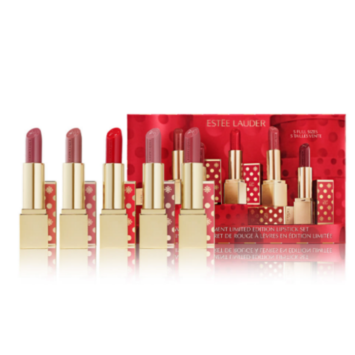 백화점 포장에스티 로더 2025 홀리데이 언랩 더 모먼트 립스틱 세트 3.5G X 5종 세트, 리미티드, 5개