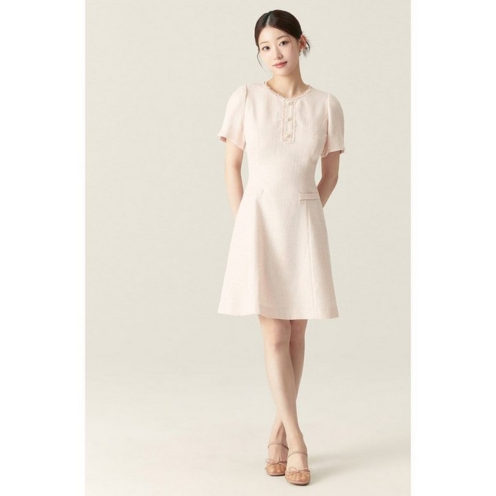 백화점정품 로엠 미니 원피스 반팔 W 러블리 캐주얼