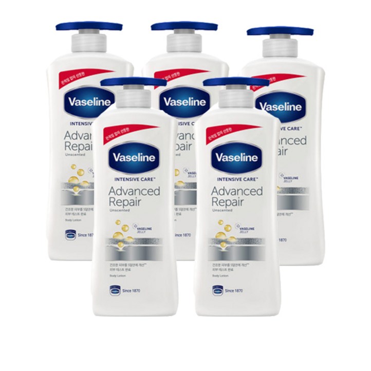바세린 인텐시브케어 어드밴스드 리페어 바디로션, 600ml, 5개