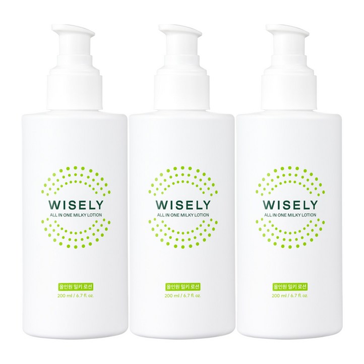 와이즐리 남성 올인원 밀키 로션, 3개, 200ml