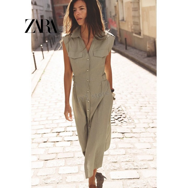 ZARA 자라 린넨 혼방 미디 원피스 8741063 8741063 ZARA 자라 린넨 혼방 미디 원피스 8741063 8741063