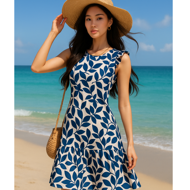 썸머무드 여성 플로럴 플라워 러플 바캉스 원피스 데일리 OPS