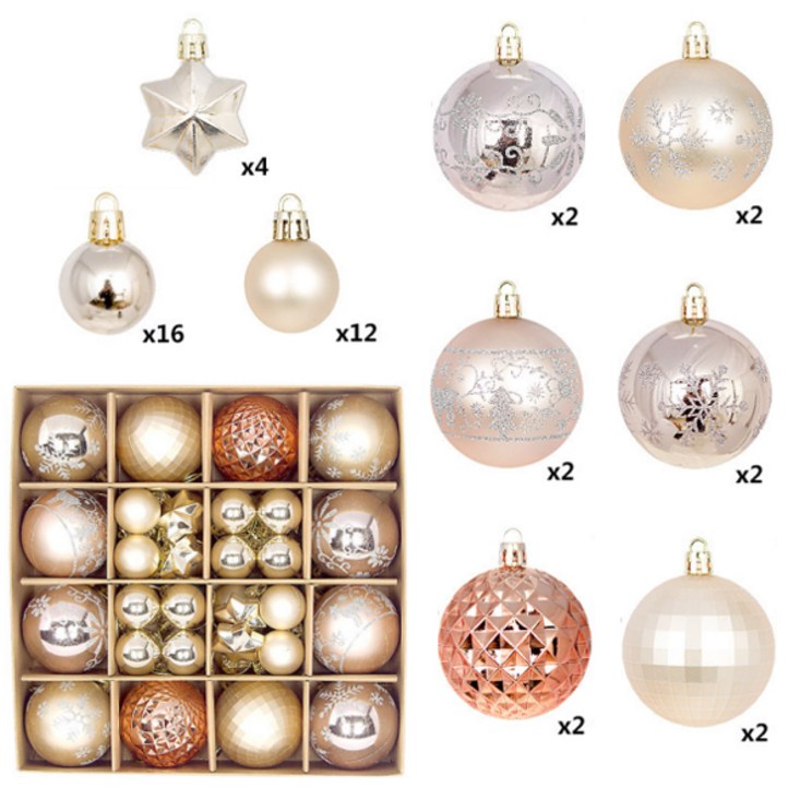 iSefoyo크리스마스 성탄 오너먼트 트리 장식품 데코용품 장식볼 세트 YZSDGQ11